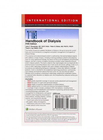 Handbook Of Dialysis Paperback 5