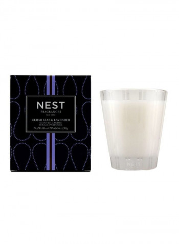 Cedar Leaf And Lavender Scented Candle White 8.1ounce