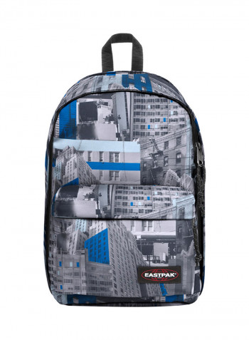 Zipper Closure Back To Work Backpack Grey/Blue
