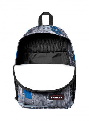 Zipper Closure Back To Work Backpack Grey/Blue