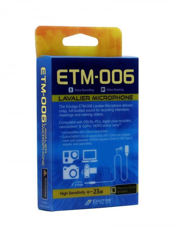 Lavalier Microphone ETM-006 Black