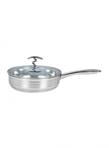 10 -Piece Stainless Steel Casserole Set Silver Casserole With Clear Glass Lid - 20, Casserole With Clear Glass Lid - 24, Casserole With Clear Glass Lid - 28, Casserole With Clear Glass Lid - 32, Shallow Casserole With Clear Glass Lid - 28cm