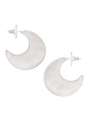 925 Sterling Silver Crescent Hoop Earrings