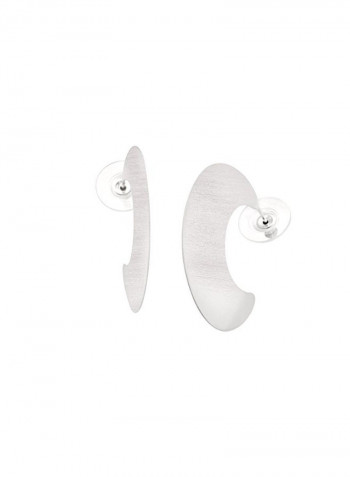 925 Sterling Silver Crescent Hoop Earrings
