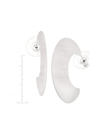 925 Sterling Silver Crescent Hoop Earrings