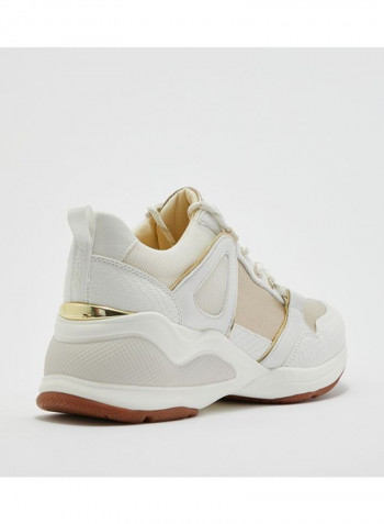 Vany Textured Lace Up Shoes Gold/White