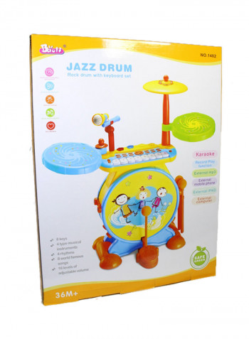Battery Operated Jazz Drum Set With Light And Music