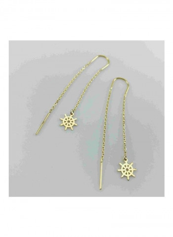 18 Carat Gold Wheel Earrings Gold