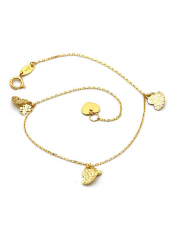 18 Karat Gold Dual Glittering Heart Bracelet
