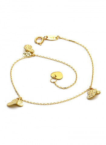 18 Karat Gold Dual Glittering Heart Bracelet