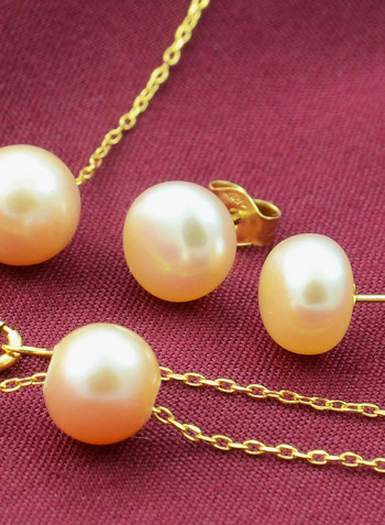 3-Piece 10K Gold Pearl Jewellery Set