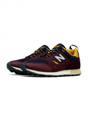 Men's Trailbuster High Top Sneakers Maroon/Blue/Yellow