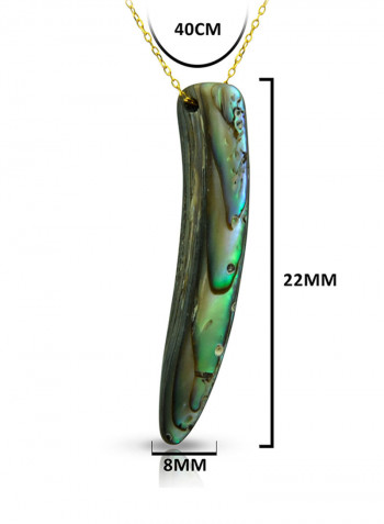 18 Karat Gold Fang Shape Mother Of Pearl Pendant Necklace