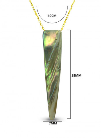18 Karat Gold Fang Shape Mother Of Pearl Pendant Necklace