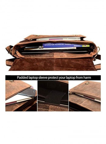 Laptop Messenger Bag Brown