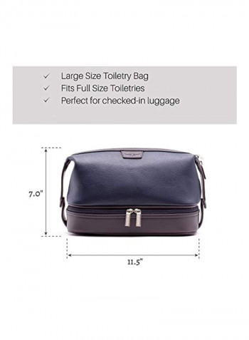 Leather Toiletry Bag Black/Brown