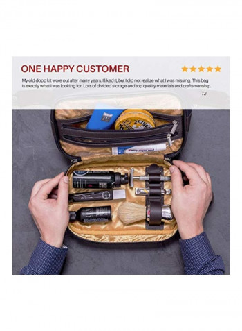Leather Toiletry Bag Black/Brown