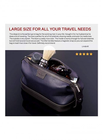 Leather Toiletry Bag Black/Brown