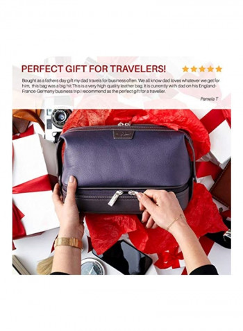 Leather Toiletry Bag Black/Brown