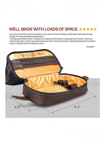 Leather Toiletry Bag Black/Brown