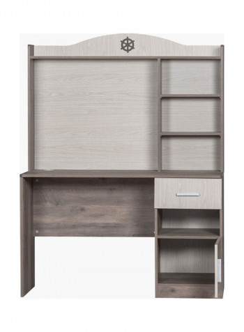 Sailor Study Desk With Hutch Beige/Brown