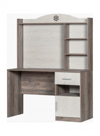 Sailor Study Desk With Hutch Beige/Brown