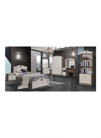 Sailor Study Desk With Hutch Beige/Brown