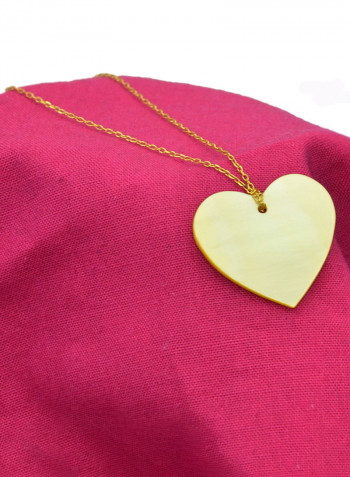 18 Karat Gold Heart Shape Mother Of Pearl Chain Bracelet