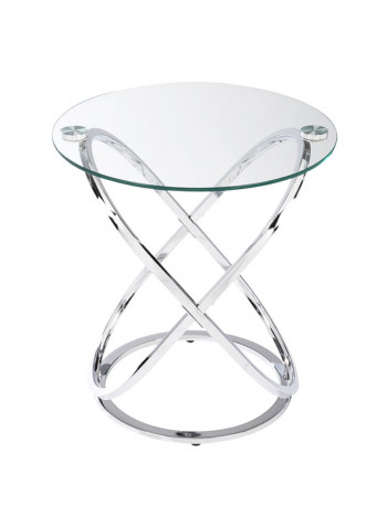 Carlton End Table Silver/Clear