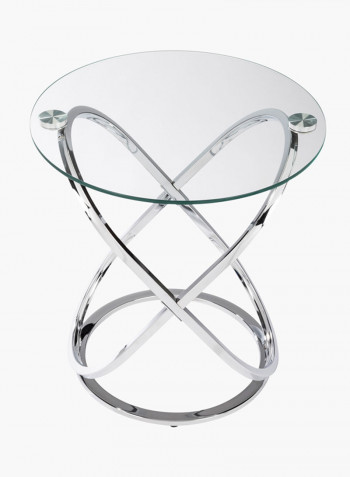 Carlton End Table Silver/Clear