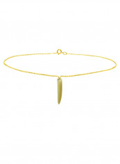 18 Karat Gold Fang Shape Mother Of Pearl Chain Bracelet