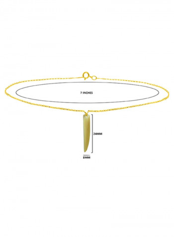 18 Karat Gold Fang Shape Mother Of Pearl Chain Bracelet