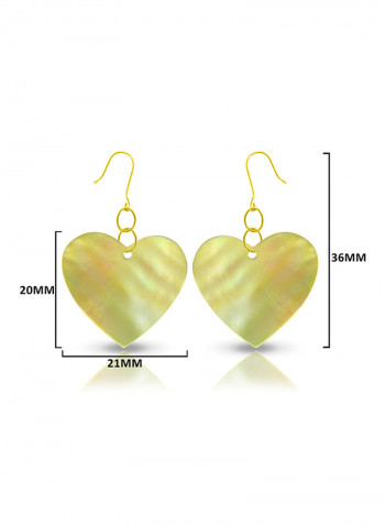 18 Karat Gold Heart Shape Mother Of Pearl Earrings