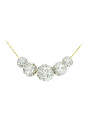 18 Karat Gold Crystal Ball Necklace