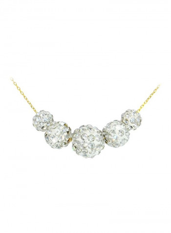 18 Karat Gold Crystal Ball Necklace