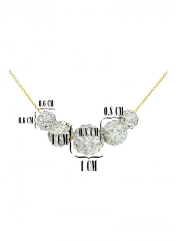 18 Karat Gold Crystal Ball Necklace