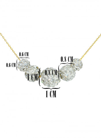18 Karat Gold Crystal Ball Necklace