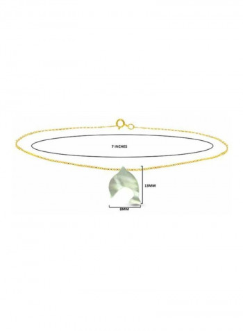 18 Karat Gold Dolphin Shaped Mother Of Pearl Beaded Bracelet