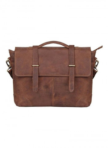 Hunter Leather Laptop Briefcase Bag Brown