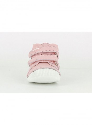 Leather Velcro Shoe Pink/Gold/White