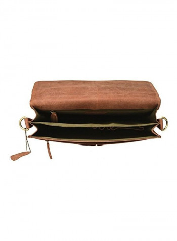Leather Laptop Briefcase Bag Brown