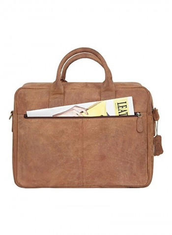 Leather Laptop Briefcase Brown