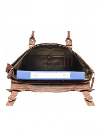 Leather Laptop Tote Bag brown
