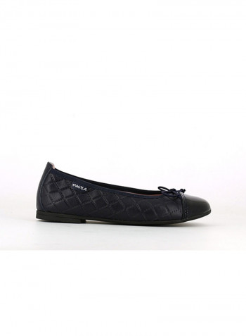 Bow Embellished Leather Ballerinas Black