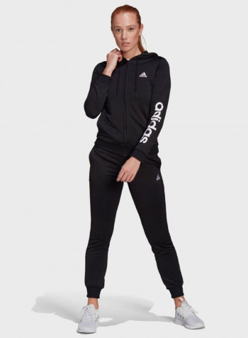 Linear Signature Branding Tracksuit Set Black/White