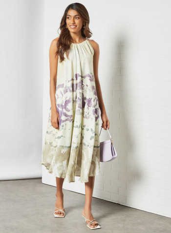 Contrast Print Dress Multicolour
