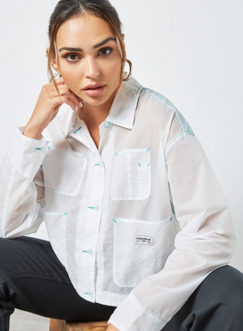 ​Sheer Chore Coat Jacket White