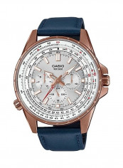 Men's Leather Band Analog Watch - MTP-SW320RL-7AVDF