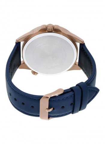 Men's Leather Band Analog Watch - MTP-SW320RL-7AVDF