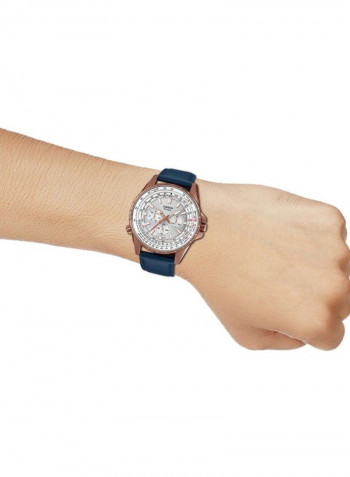 Men's Leather Band Analog Watch - MTP-SW320RL-7AVDF